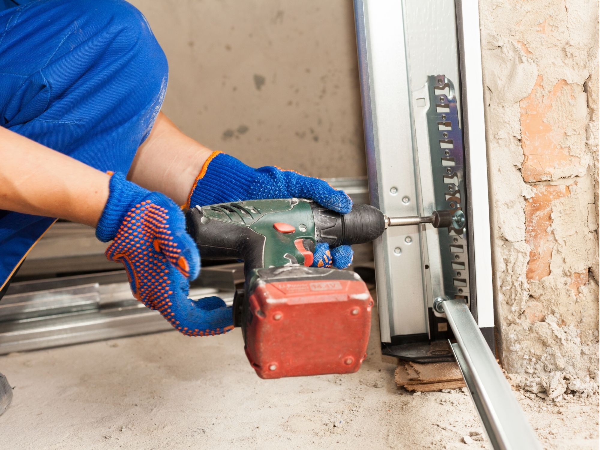Garage door track repair